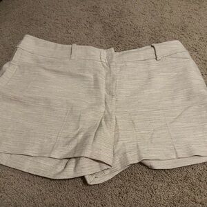 Ann Taylor Textured Cream Shorts